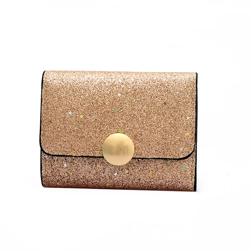 

100PCS / LOT Wallet for Women Short Fashion Sequins Wallet Small Money Bag Card Holder Handbags Ladies Coin Purse Women Luxury c