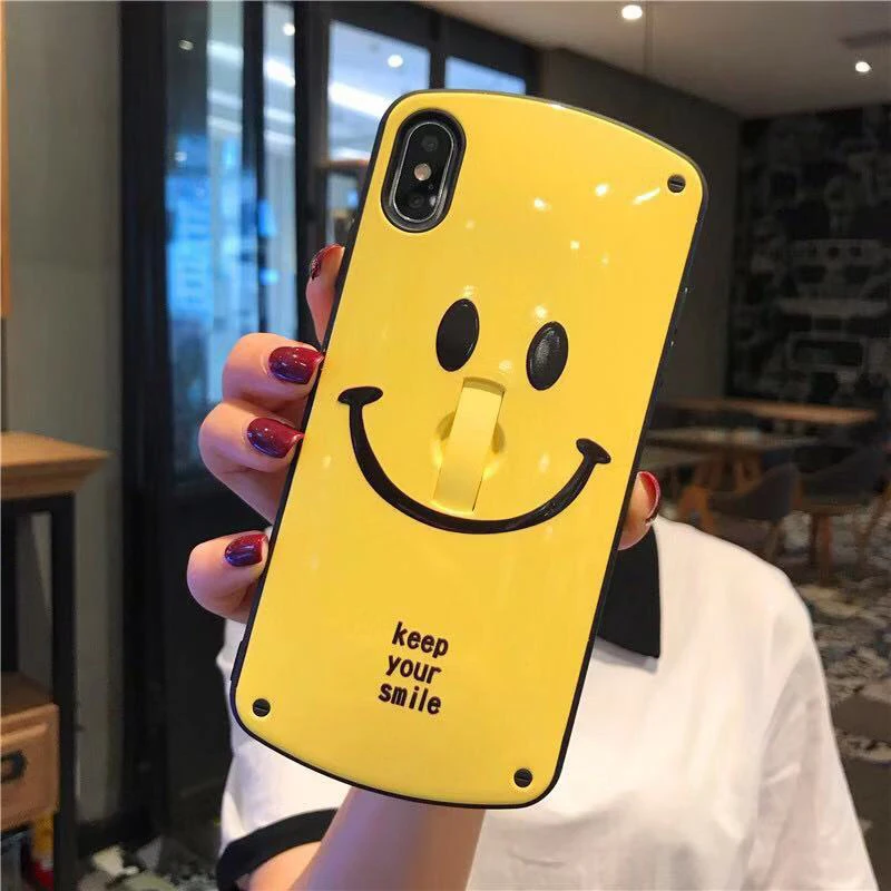 Чехол для телефона iPhone 11 Pro XS Max Smiley глянцевый чехол 7P с защитой от падения изогнутый защитный жесткий чехол XR пара 6 xr