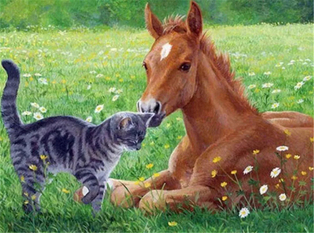 

Diy Diamond Painting Natural Creature Animals Kingdom Wild Animals Galloping Horse Captive Horse Bedroom Decorative Painting