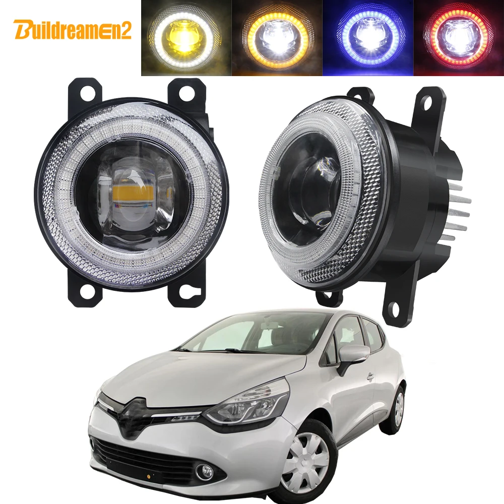 

2 X передний бампер автомобиля туман светильник в сборе светодиодный Объектив Ангел глаз Дневной ходовой огонь DRL 30 Вт 8000LM 12V для Renault Clio Харак...