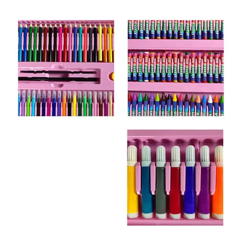 

176Pcs Creative Painting Graffiti Paint Brush Set Fashion Children Daily Entertainment Toy Art Sets with Easel Gift for Kids