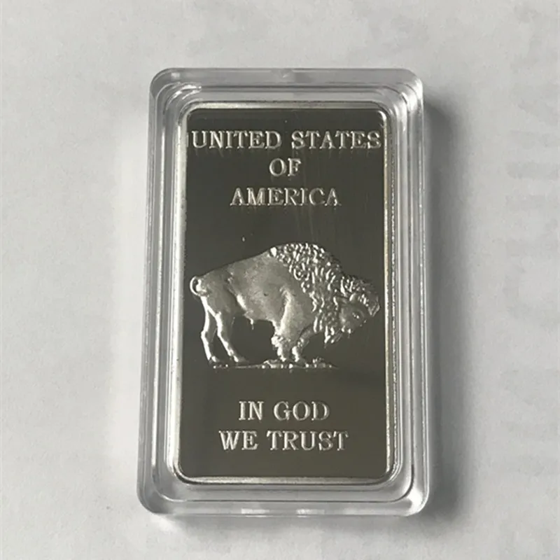 5 шт. немагнитная монета Индийский буйвол 1 унция посеребренный значок из слитки