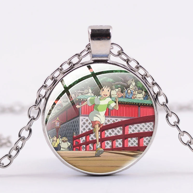 Ожерелье с подвеской без лица изображением Человека аниме искусство фото стекло