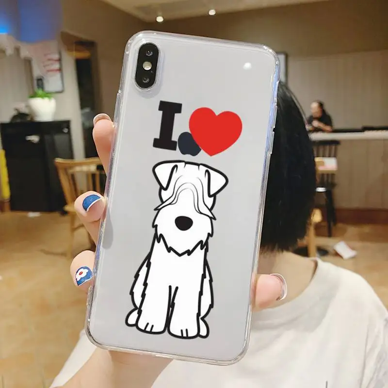 

Schnauzer Phone Case Transparent soft For iphone 5 5s 5c se 6 6s 7 8 11 12 plus mini x xs xr pro max