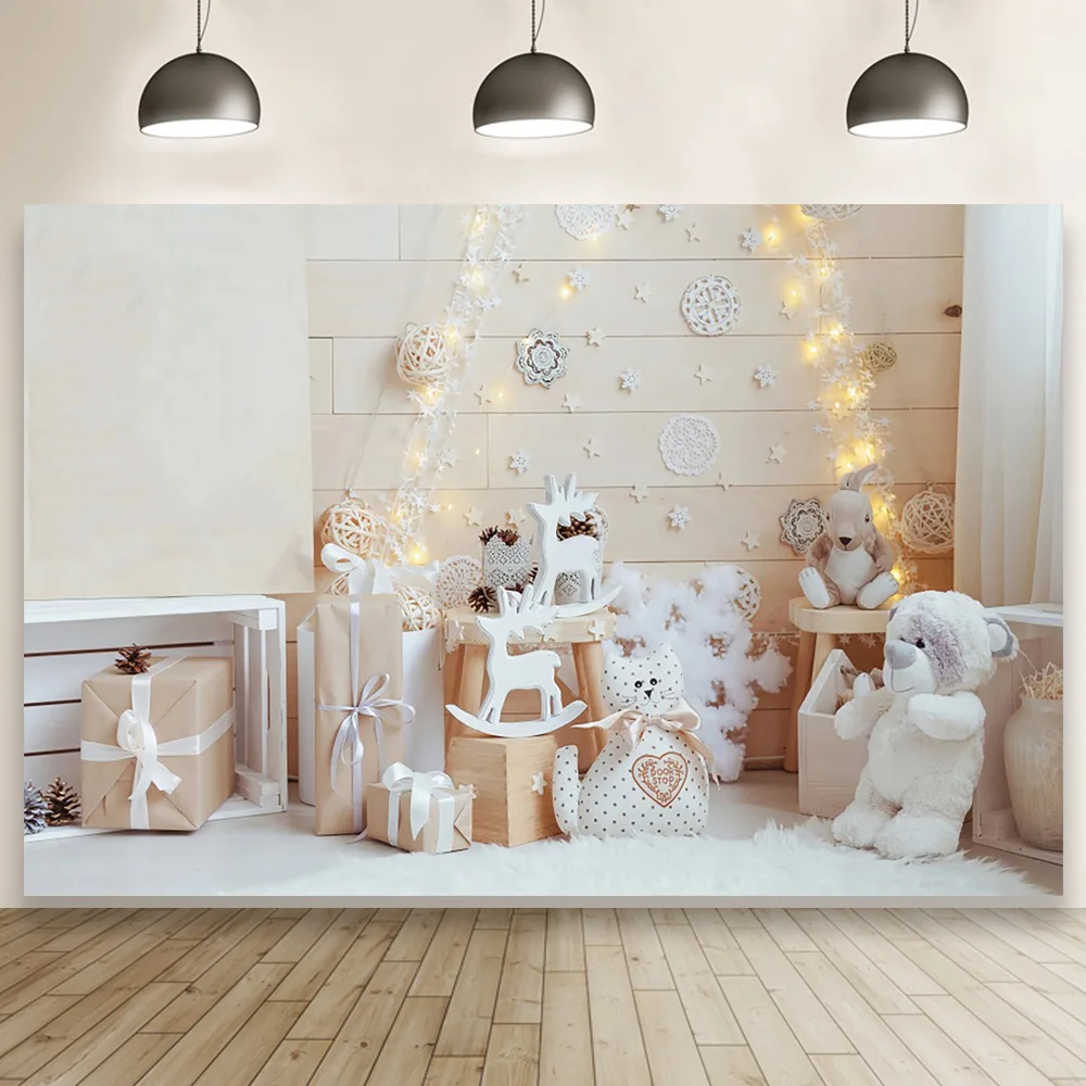 Tel&oacute;n de fondo para fotograf&iacute;a de invierno y Navidad, 80x120cm, regalos de &aacute;rbol de Navidad rosa, tel&oacute;n de fondo para fiesta, accesorios de fotograf&iacute;a para ni&ntilde;os-3