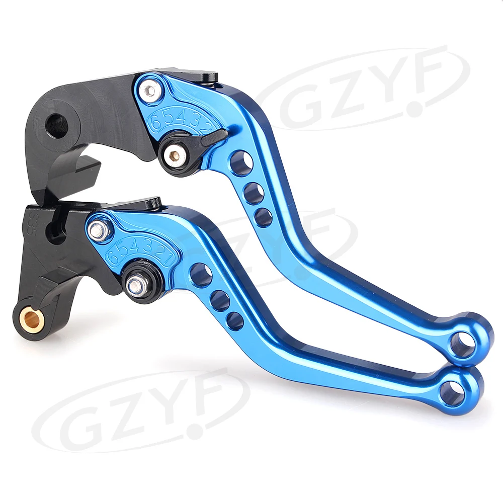 Для Suzuki GSXR 600 750 2006-2010 K6 K8& GSXR1000 2005-2006 K5& GSX-S 1000 ЧПУ сцепные рычаги комплект коротких регулируемых - Цвет: Blue Black