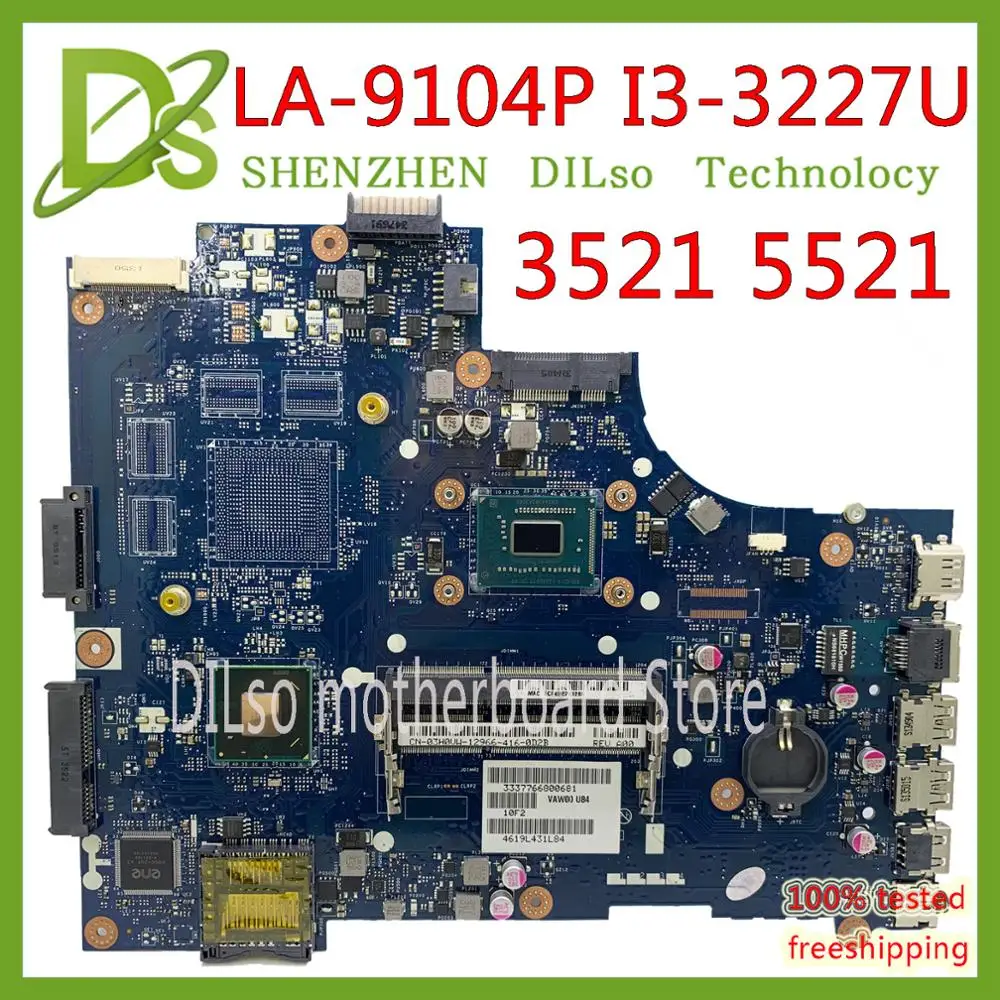 KEFU VAW11 LA-9104P для DELL Inspiron 15 3521 5521 Материнская плата ноутбука CN-00FTK8 LA-9104P SR0XF I3-3227CPU