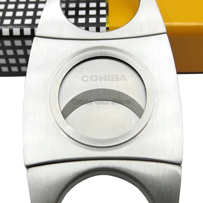 COHIBA Stainless Steel Cigar Cutter Sharp Blade Cigarette Metal Knife Guillotina With Gift Box Tobacco Smoking Tool | Дом и сад