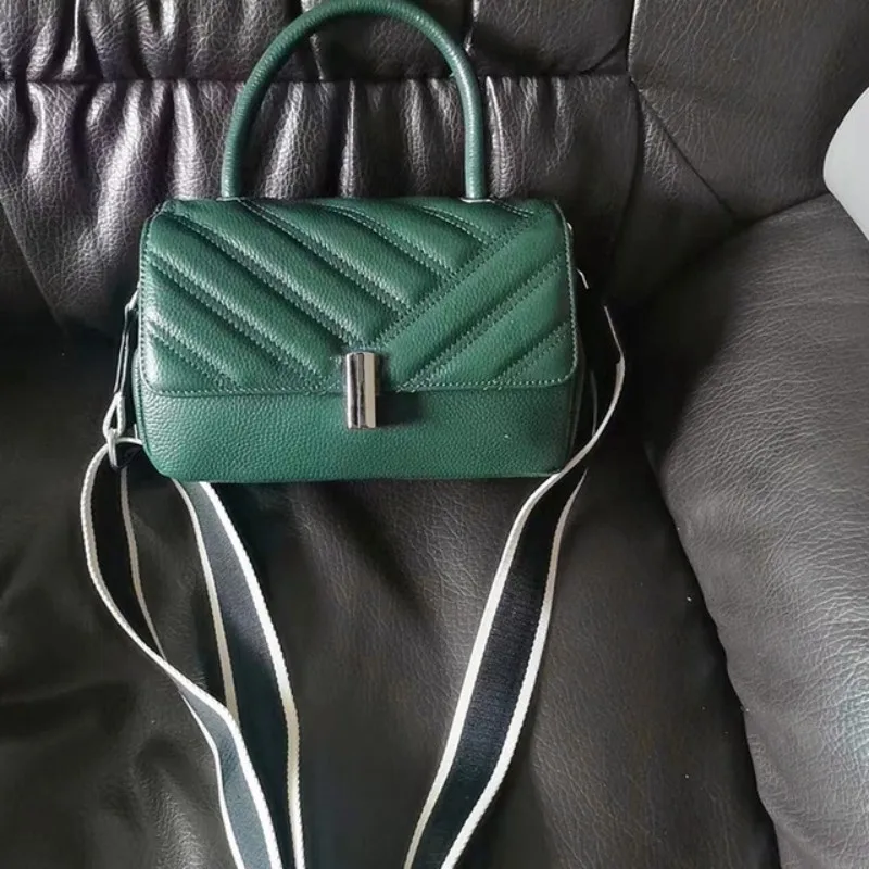 

Elegant Women Handbags Simple Korean Style Office Lady Cowhide Shoulder Bags Solid Genuine Leather Fashion Casual Crossbody Bags