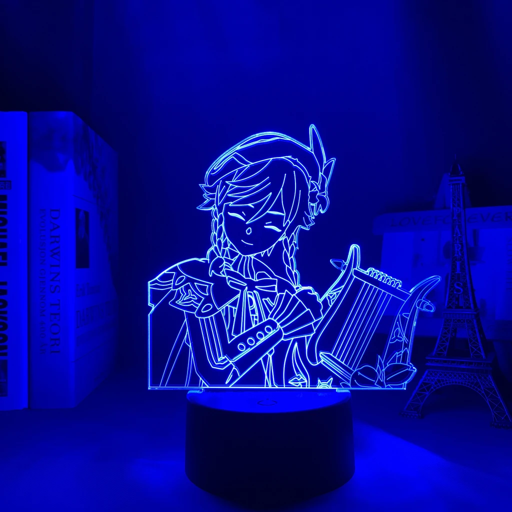 

Acrylic Led Night Light Lamp Genshin Impact Venti 3d Light Game