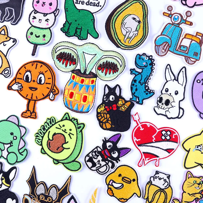

Cartoon Animal Patches for Clothing Thermoadhesive Patches Embroidered Patches for Clothing Iron on Patches DIY Badge Stickers