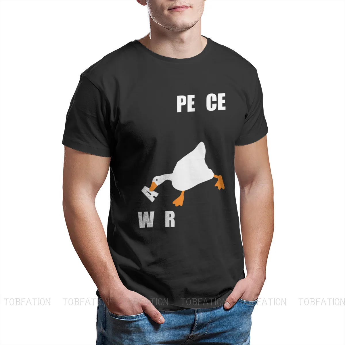 

Untitled Goose Honk Bell Game Internet meme Creative TShirt for Men Peace War Round Neck T Shirt Birthday Gifts Streetwear 6XL