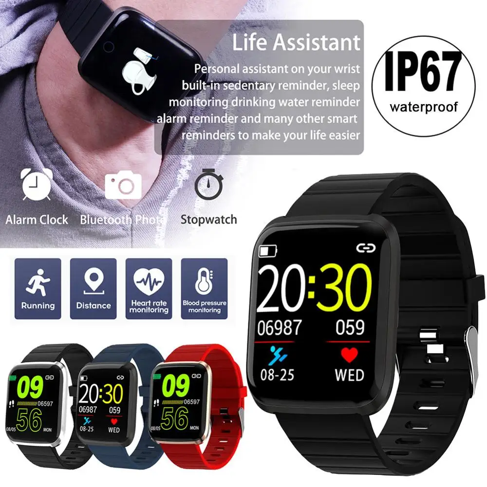 Новые умные часы мужские водонепроницаемые Полный сенсорный экран целый день