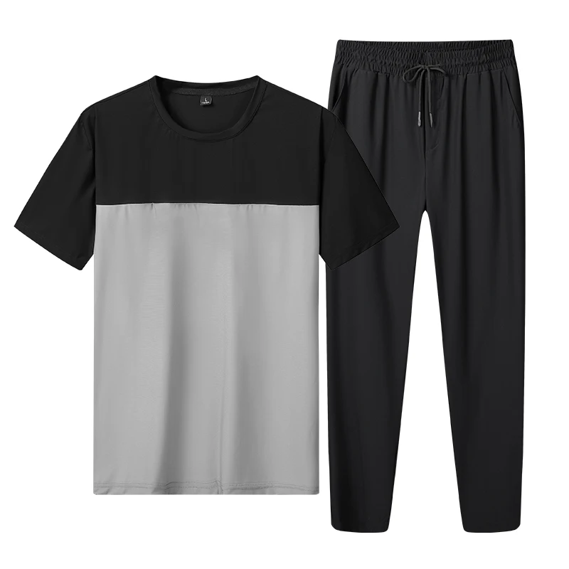 

Summer Sport Suit Men's Sets T Shirts+ Pants Two Pieces Sets Male Casual Tracksuit O-Neck Fashion Sportswear Sweatsuit
