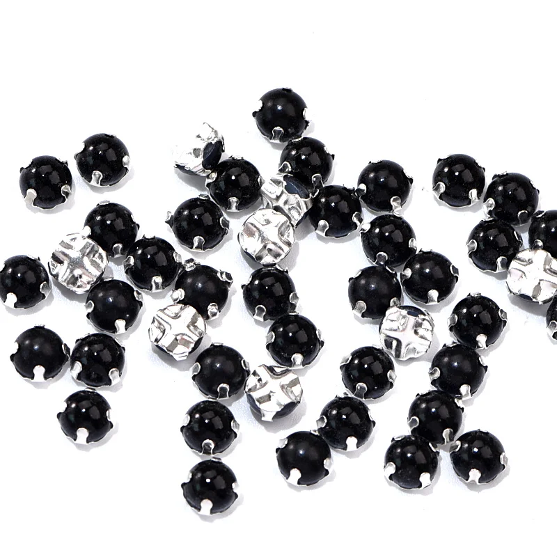 5 мм 100 шт Пришивные жемчужные бусины пришивные стразы с серебряной затылкой