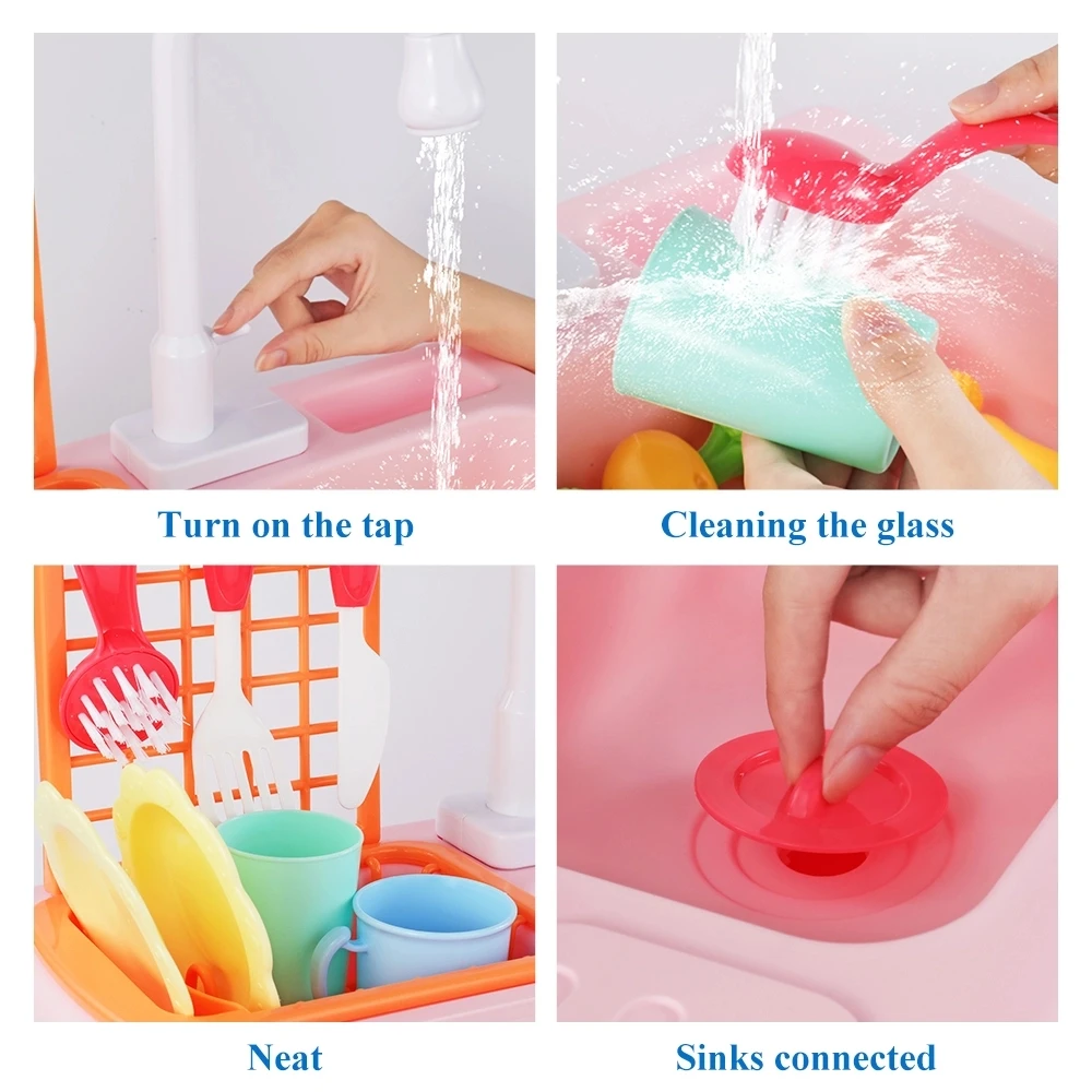 Посудомоечная раковина игрушечной кухни для детей девочек.