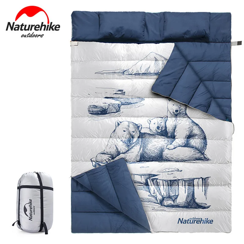 

Спальный мешок NH Сверхлегкий, 2 отдельных спальных мешка + 2 подушки, удобный Воздухопроницаемый зимний спальный мешок для кемпинга