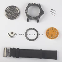 titanium steel black bird watch case accessory fit 2824 movement 44 5mm