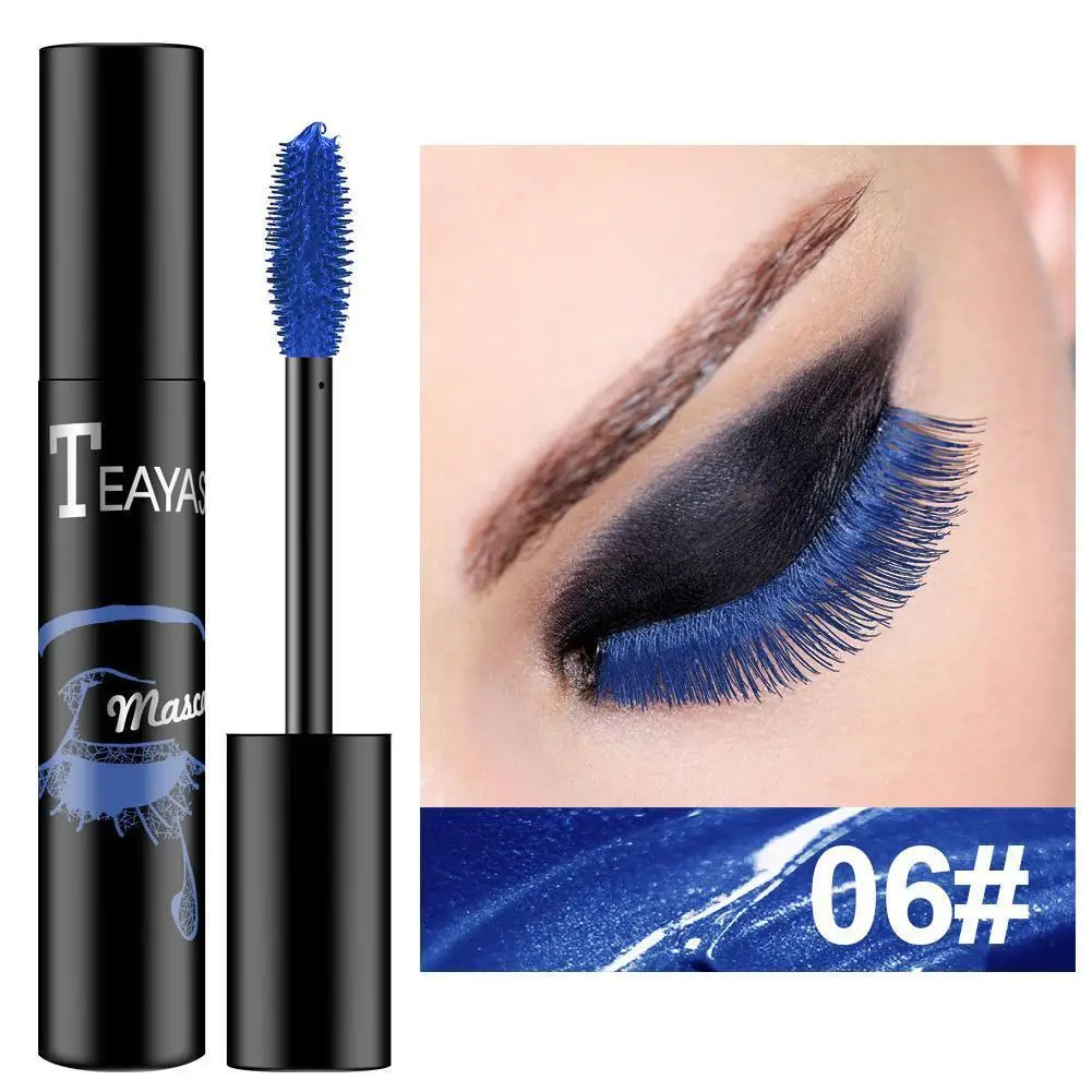 

Color Mascara Waterproof Quick Dry Not Blooming Blue Purple Gold Black Curling Lengthen Long Eyelash Color Mascara