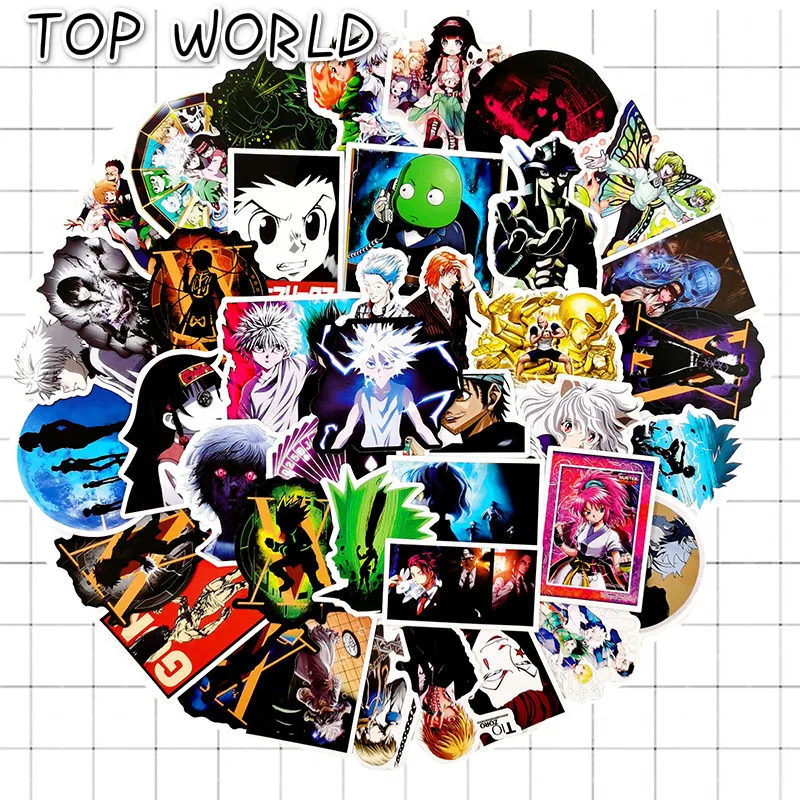 10/50pcs/set Hunter X Hunter Cartoon Waterproof Anime Stickers For Skateboard Luggage Guitar Scrapbook Motorcycle Decals