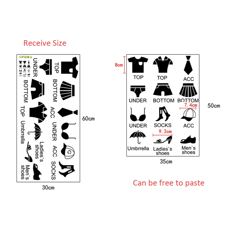 

DIY Clothes classification Furniture window Wall Sticker Vinyl Decal Home Decor Decal PVC black stickers on the wall
