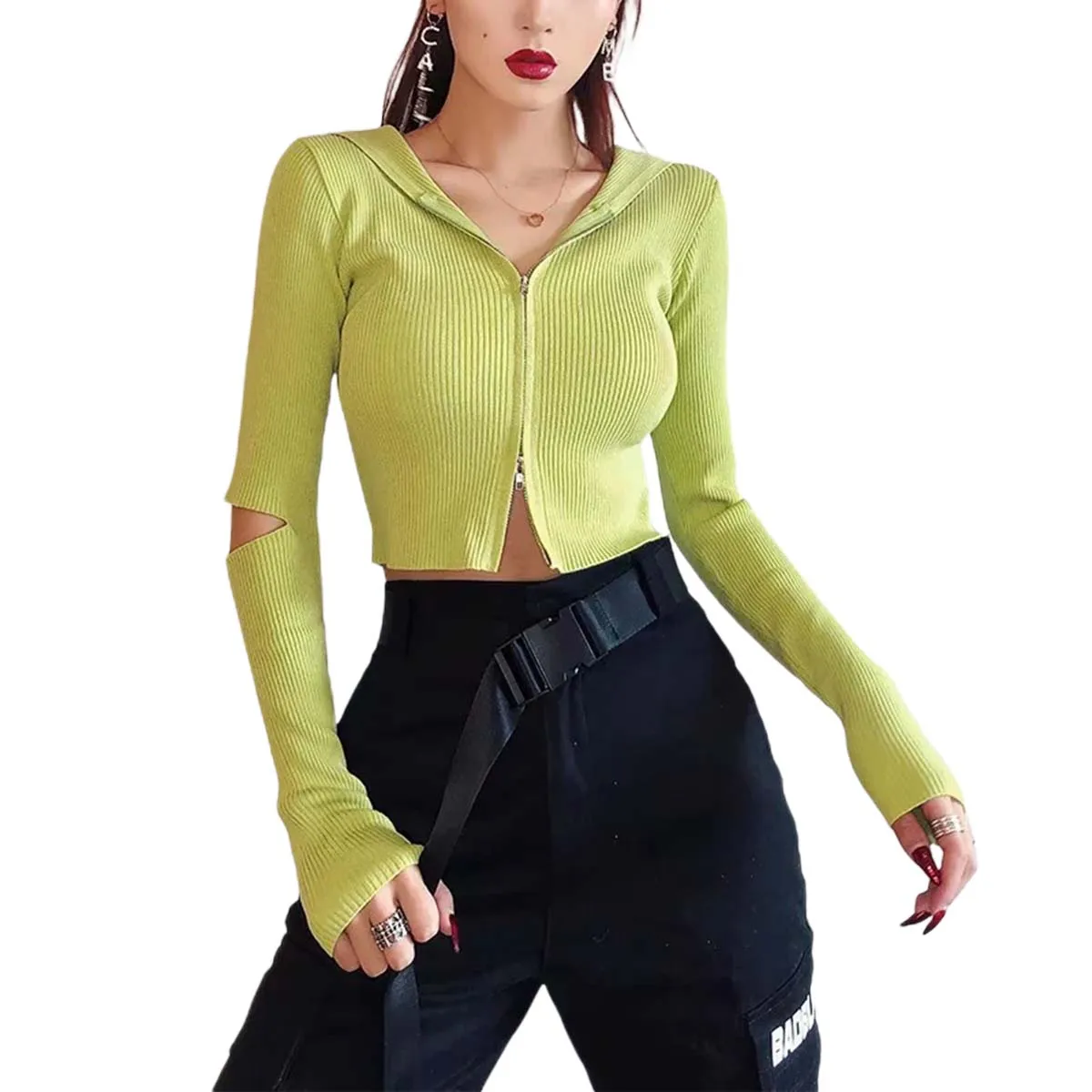 Женские толстовки весна осень длинный рукав трикотаж Повседневный плотный v