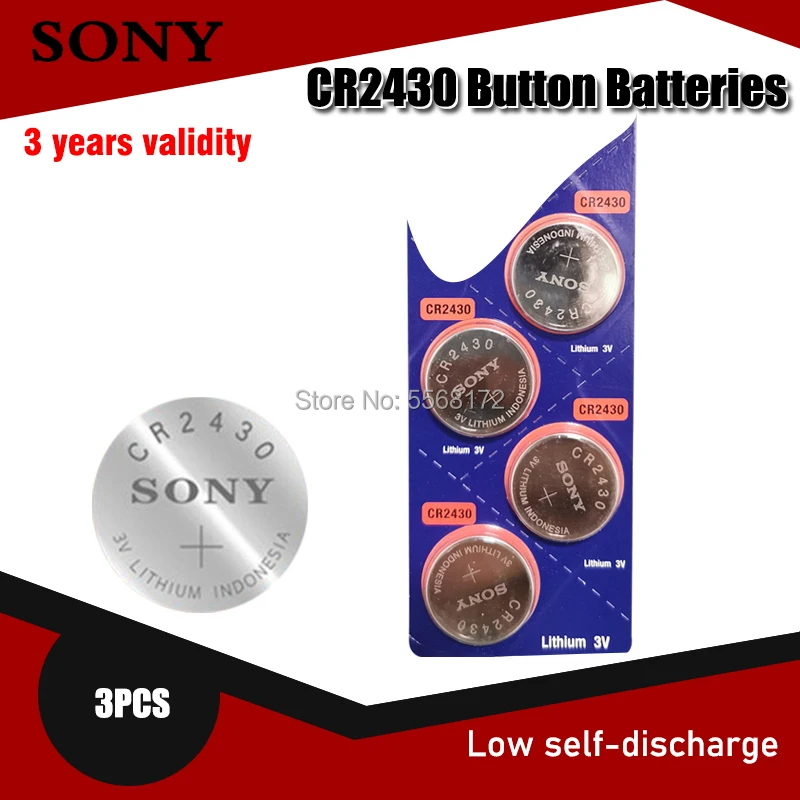 

Оригинальный литиевый аккумулятор Sony CR2430 DL2430 CR 2430 3 в для умных часов, наушников, игрушек, весы, слуховых аппаратов, кнопок, монет, 3 шт.