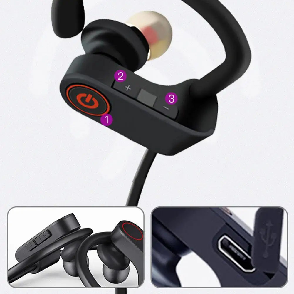 

Sports Bluetooth Headphones Waterproof Wireless Earphones HD Cancelling Stereo Noise w/Mic Headsets in-Ear Earbuds E8V5