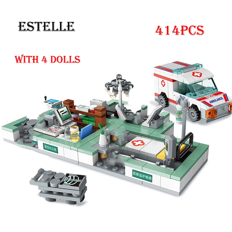 414 шт. Детский конструктор медицинская помощь|Блочные конструкторы| |