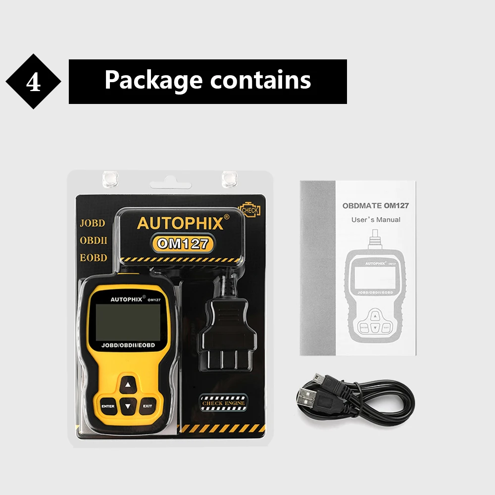 Om127 OBD OBD2 автомобильный диагностический инструмент считыватель кодов ошибок