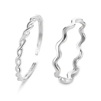 wave pattern opening adjustable index finger ring simple wild two piece ring
