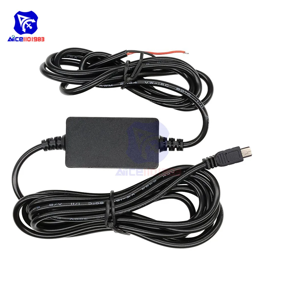 Diymore 5V Mini USB прямое автомобильное зарядное устройство с жестким проводом, кабель питания, комплект, автомобильный видеорегистратор, камера, рекордер, эксклюзивный блок питания