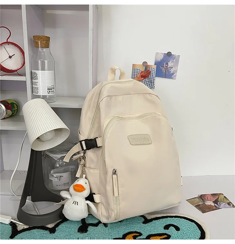 

2225 College style simple schoolbag female Korean version original niche high school student backpack