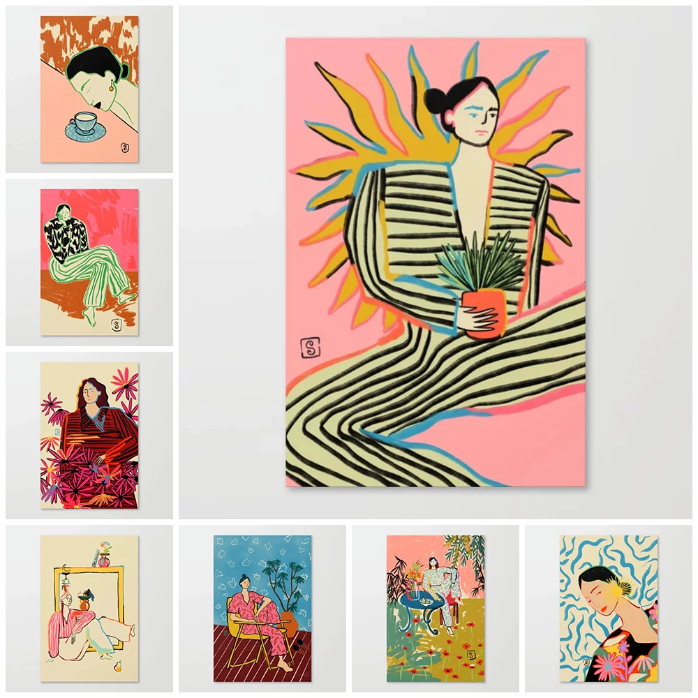 

Картина на холсте Hd, настенная живопись, Портрет женщины, украшение для дома, модульный современный постер для гостиной без рамки