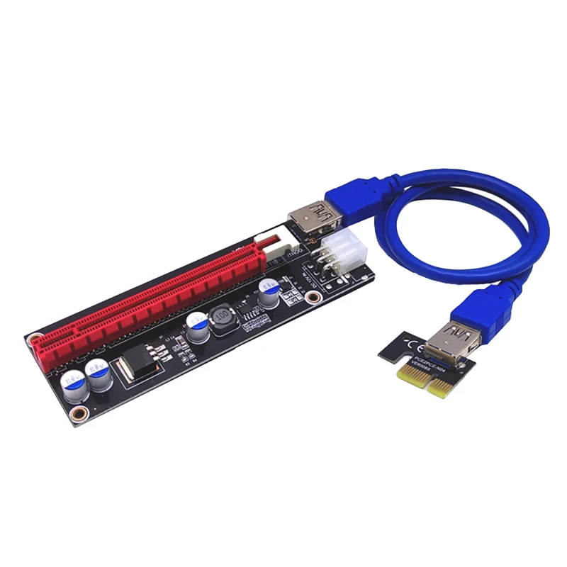 

VER006C PCI-E Adapter Card PCIE 1X to 16X 6Pin Single Power Image Adapter USB3.0 1M Extension Cable for BTC Mining