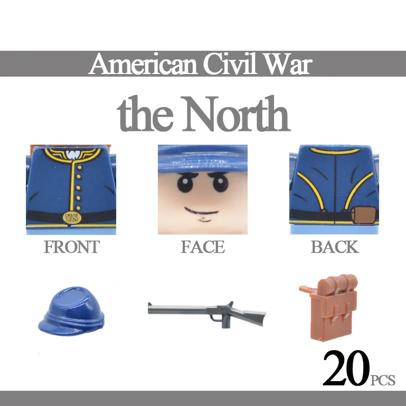 20 конструктор MOC американская гражданская война строительные блоки Южная
