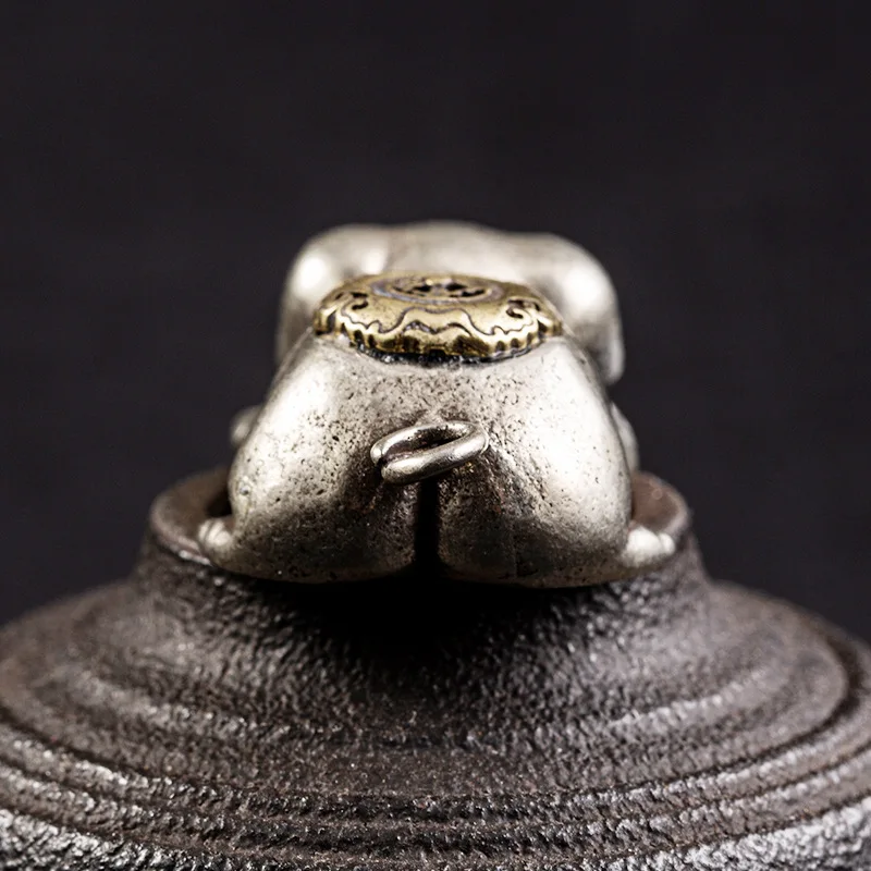 Винтажный белый латунный милый брелок на ключи в форме поросенка кольцо подвеска