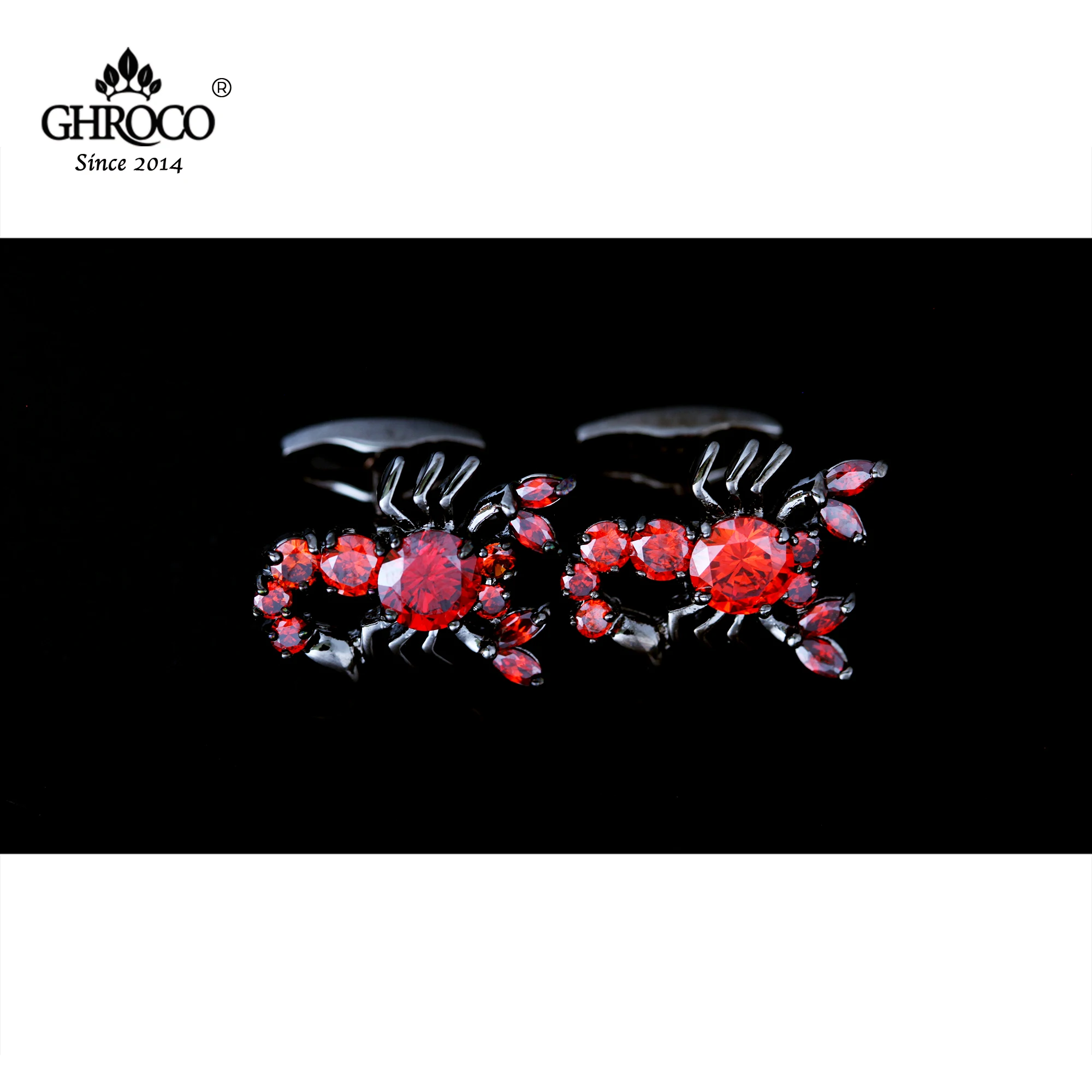 

GHROCO High-Quality Exquisite Scorpion Shaped Inlaid with Zircon Shirt Cufflink Fashion Luxury Gift for Business Men and Wedding