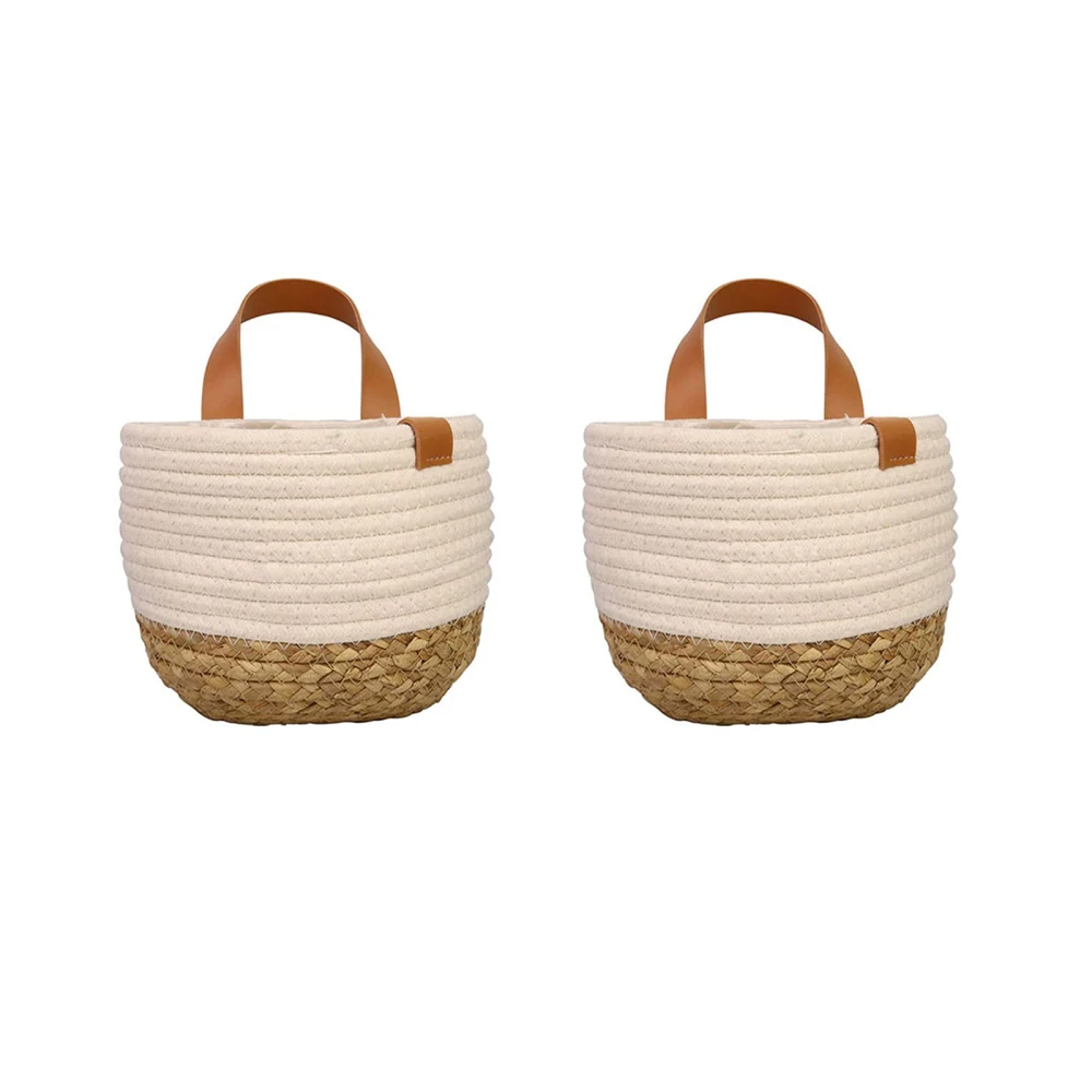 

Pots Home Decoration Plant Basket Wall Hanging Toy Storage Cotton Rope Baskets