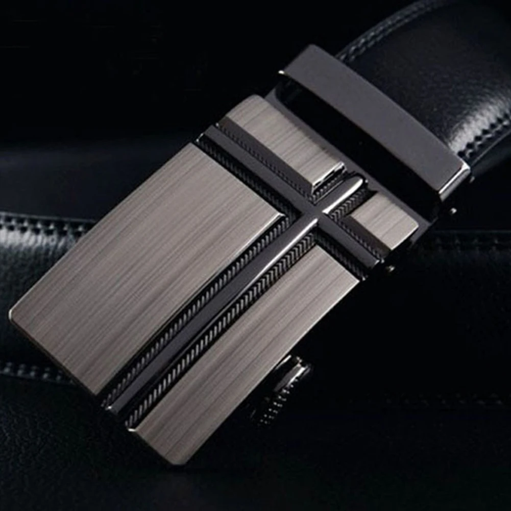 

Men Buckle Business Automatic Adjustable Ratchet Designer Leather Belt Sliding