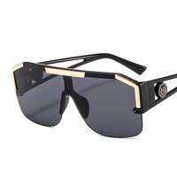 teenyoun 2020 luxury brand square sunglasses one piece women men metal lion head sun glasses male fashion eyewear uv400