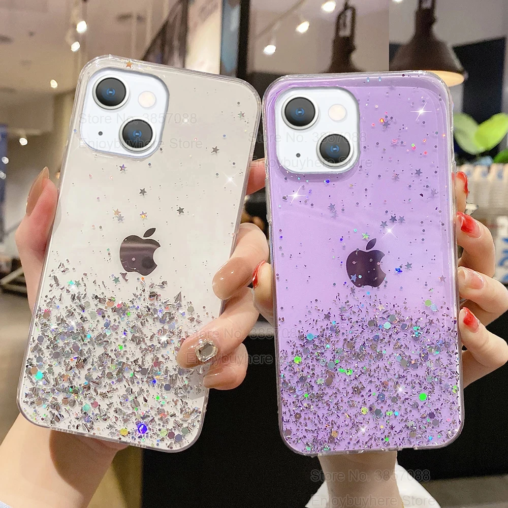 Роскошный блестящий чехол с блестками для телефона iPhone 11 13 12 Pro Max Mini 6 S 7 8 Plus XS XR X SE