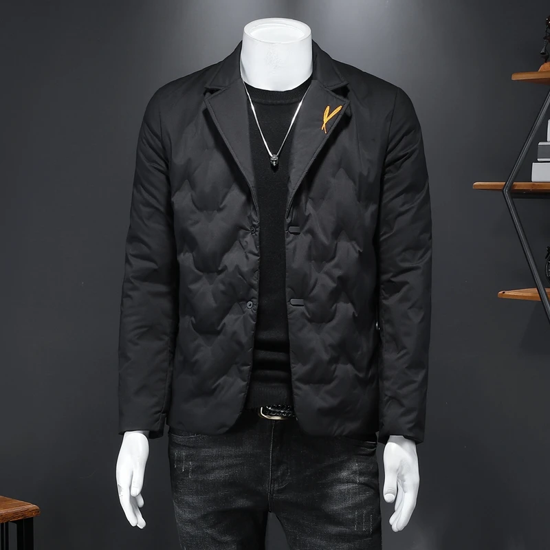 Корейский Новый 2021 пуховая куртка Мужские повседневные туфли в деловом стиле