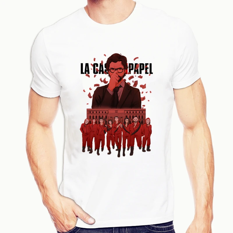 Новая мужская футболка Забавный дизайн La Casa De Papel деньги грабители футболки ТВ