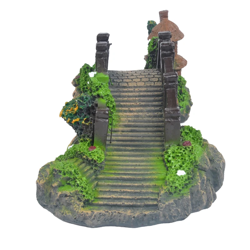 

Aquarium Decoration Fish Tank Bridge Landscape Ornaments Pavilion Resin Simulation Climbing Rockery Playing Decorative Ornament