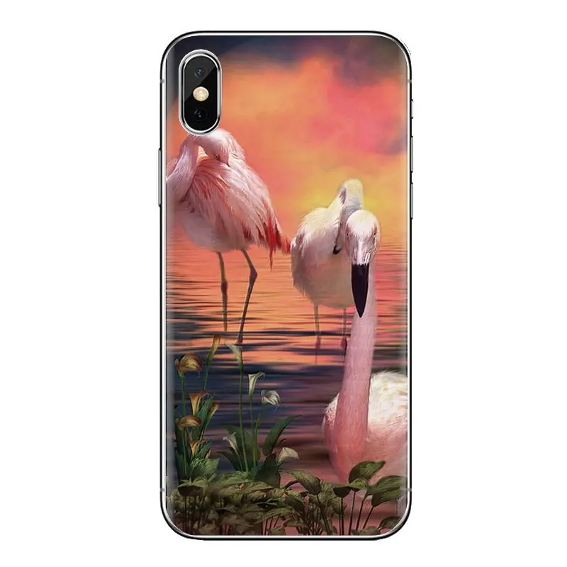 Танцы Фламинго платье с полосками и цветами Розовый силиконовый чехол для Samsung