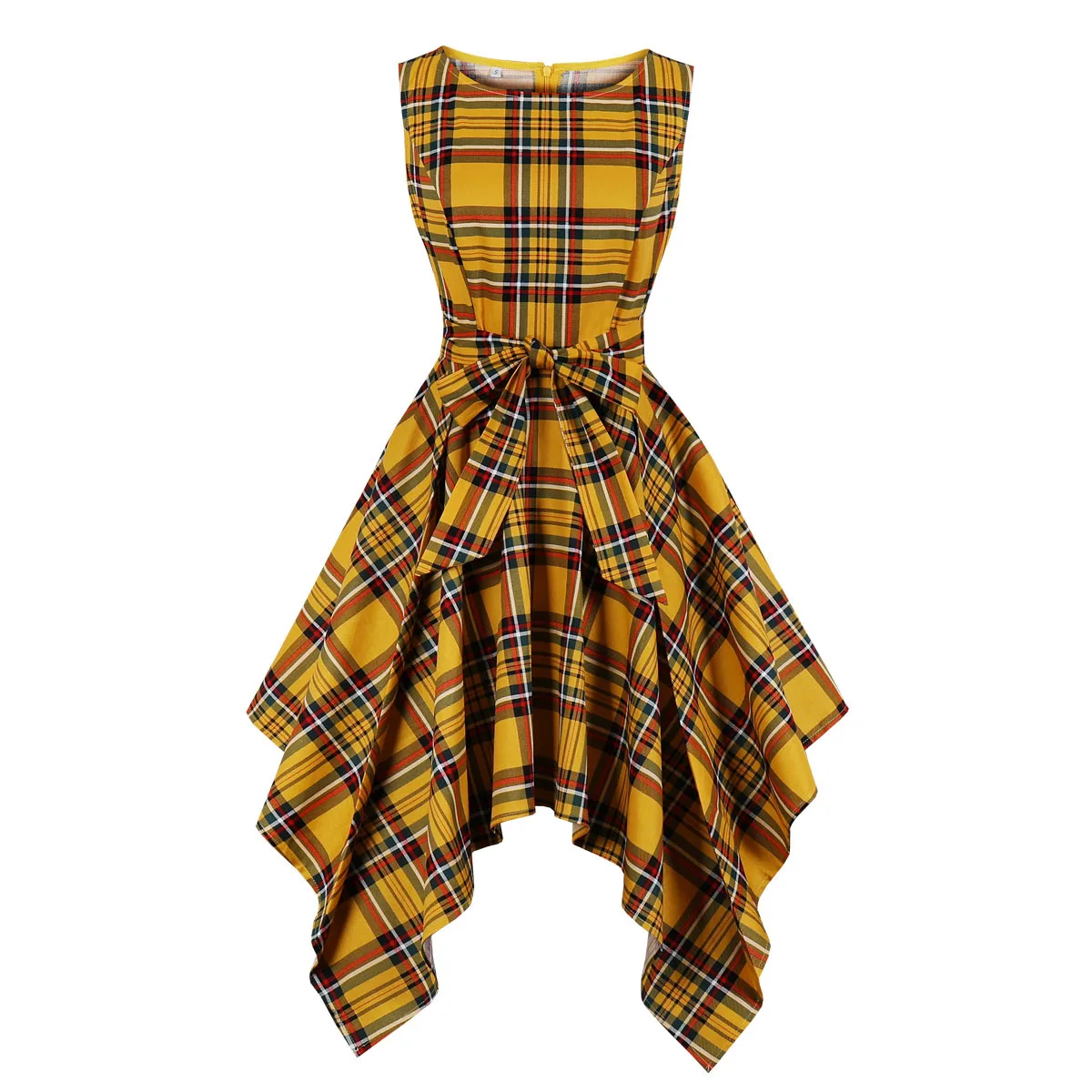 

Dresses for Women Plus-sized Women's Middle East Saudi Arabia Southeast Asia Vintage Sleeveless round Neck Irregular Dress