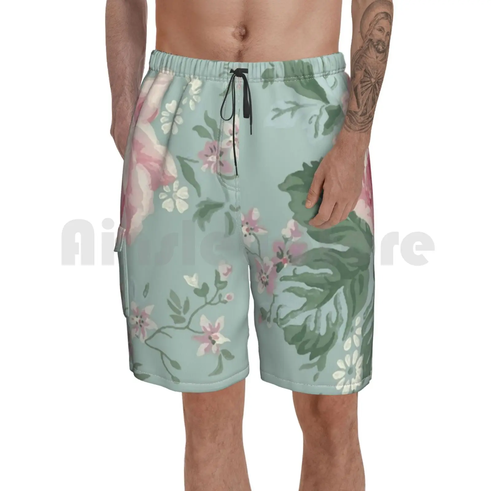 

Пляжные шорты, французские шикарные Винтажные розы, винтажные французские шикарные цветочные ретро розы для девушек