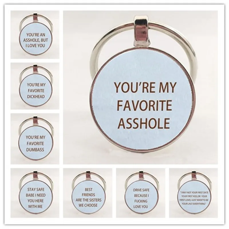 Парный стеклянный Брелок безопасный для вождения потому что я тебя люблю