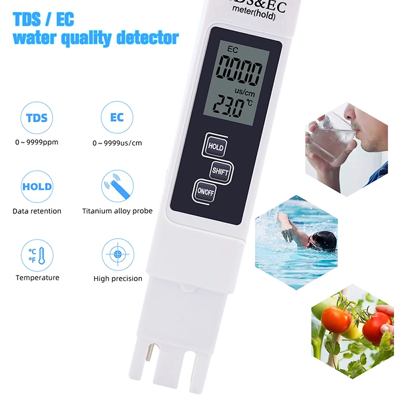 Цифровой тестер воды многофункциональный измеритель PH 0 0-14 0-PPM TDS EC ЖК-дисплей